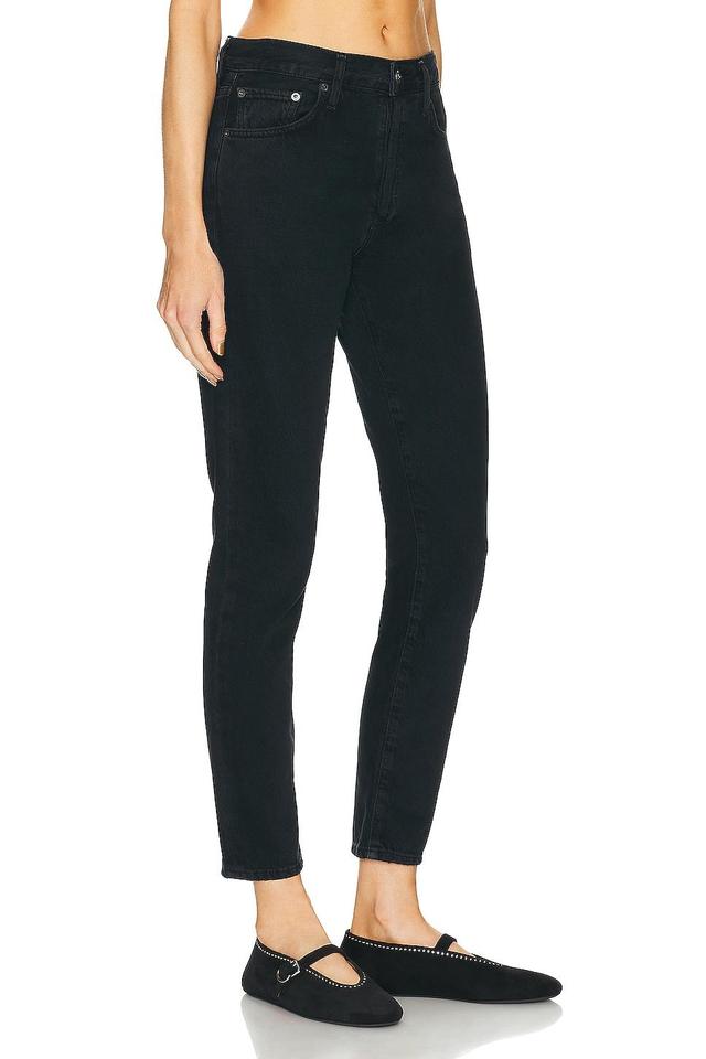 AGOLDE Austin Mid Rise Tapered Slim in Black. - size 25 (also in 23, 24, 26, 27, 28, 29, 30, 31, 32, 33, 34) Product Image