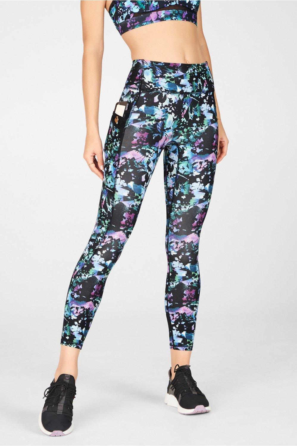 Fabletics Trinity High-Waisted Pocket 7/8 Womens Graffiti Floral Size XXS product image