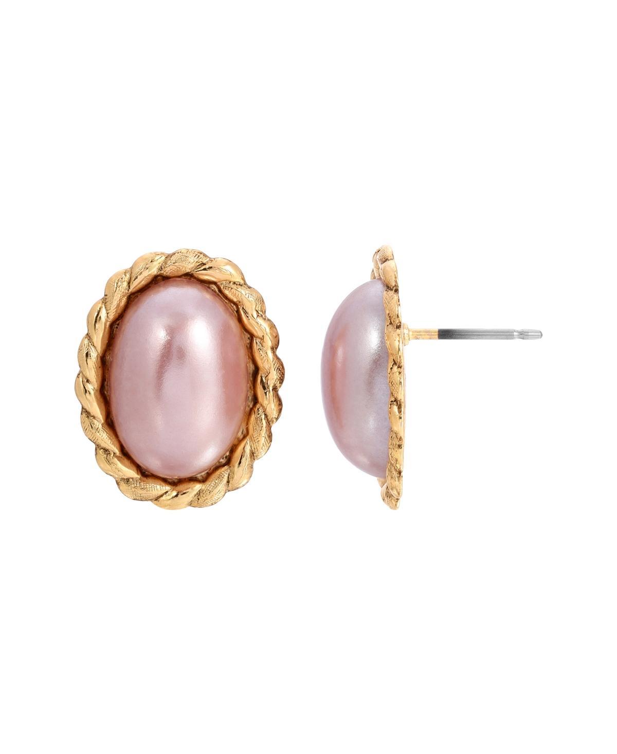 1928 Pink Pearl Earrings, Womens Product Image