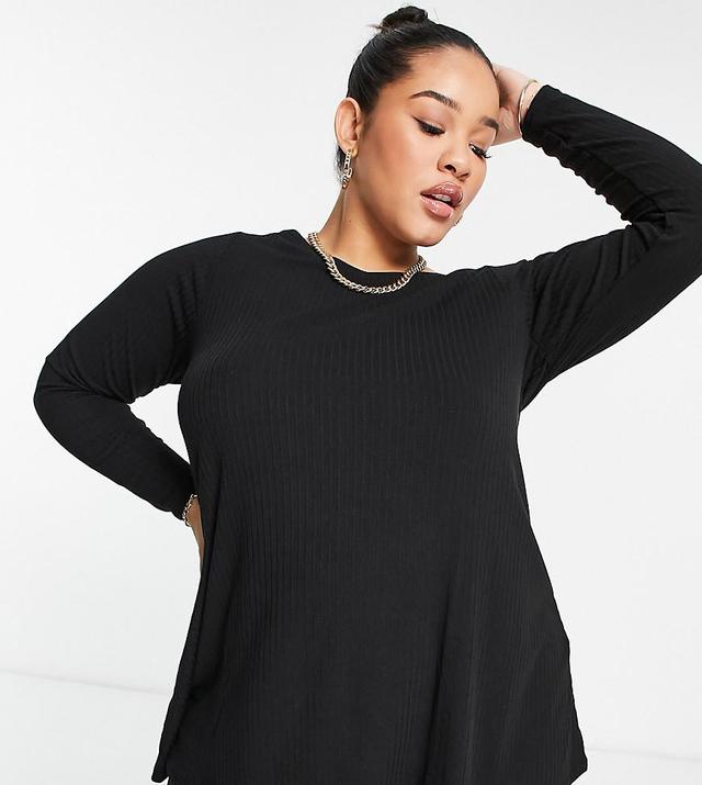 Yours ribbed long sleeve swing top Product Image