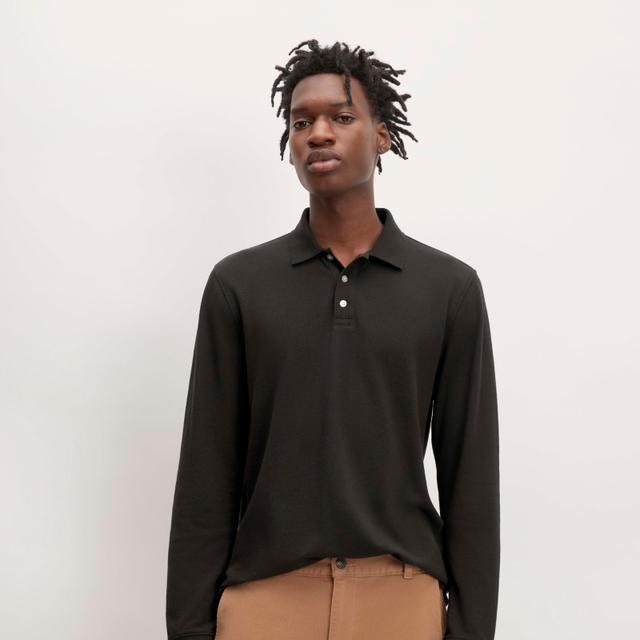 Mens Long-Sleeve Pique Polo T-Shirt by Everlane Product Image