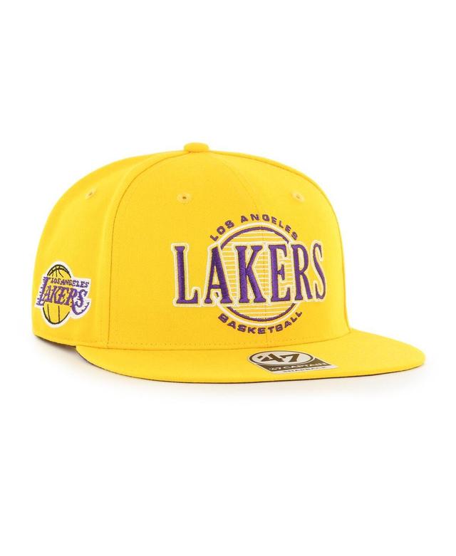 Mens 47 Brand Yellow Los Angeles Lakers High Post Captain Snapback Hat Product Image