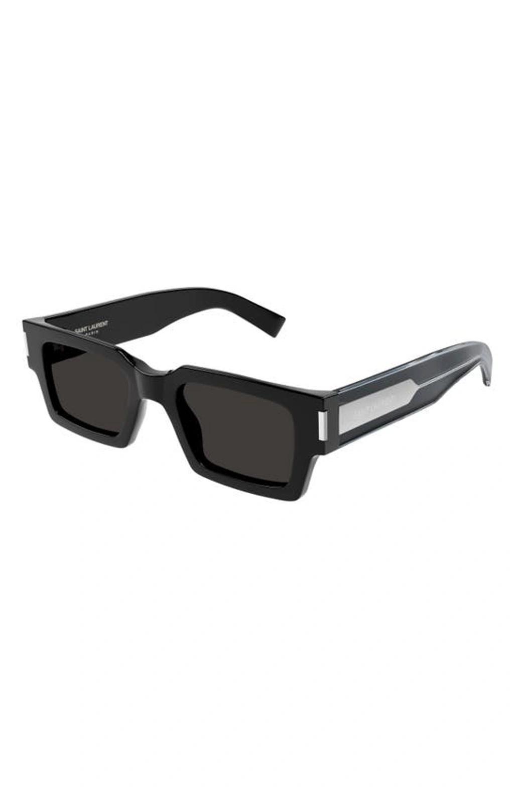 Men's Naked Wirecore 50mm Rectangular Acetate Sunglasses In Black Product Image