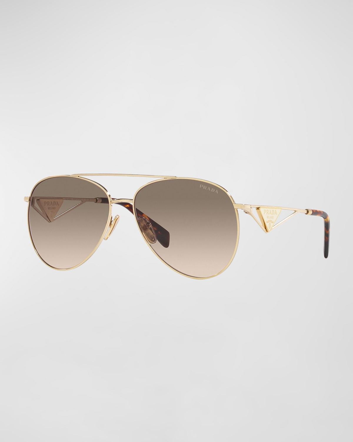 Prada 58mm Gradient Pilot Sunglasses Product Image