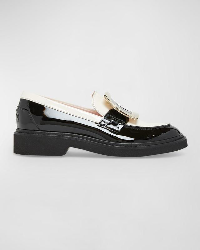 Roger Vivier - Viv' Rangers Buckle-Embellished Loafers - BlackModa Operandi Product Image