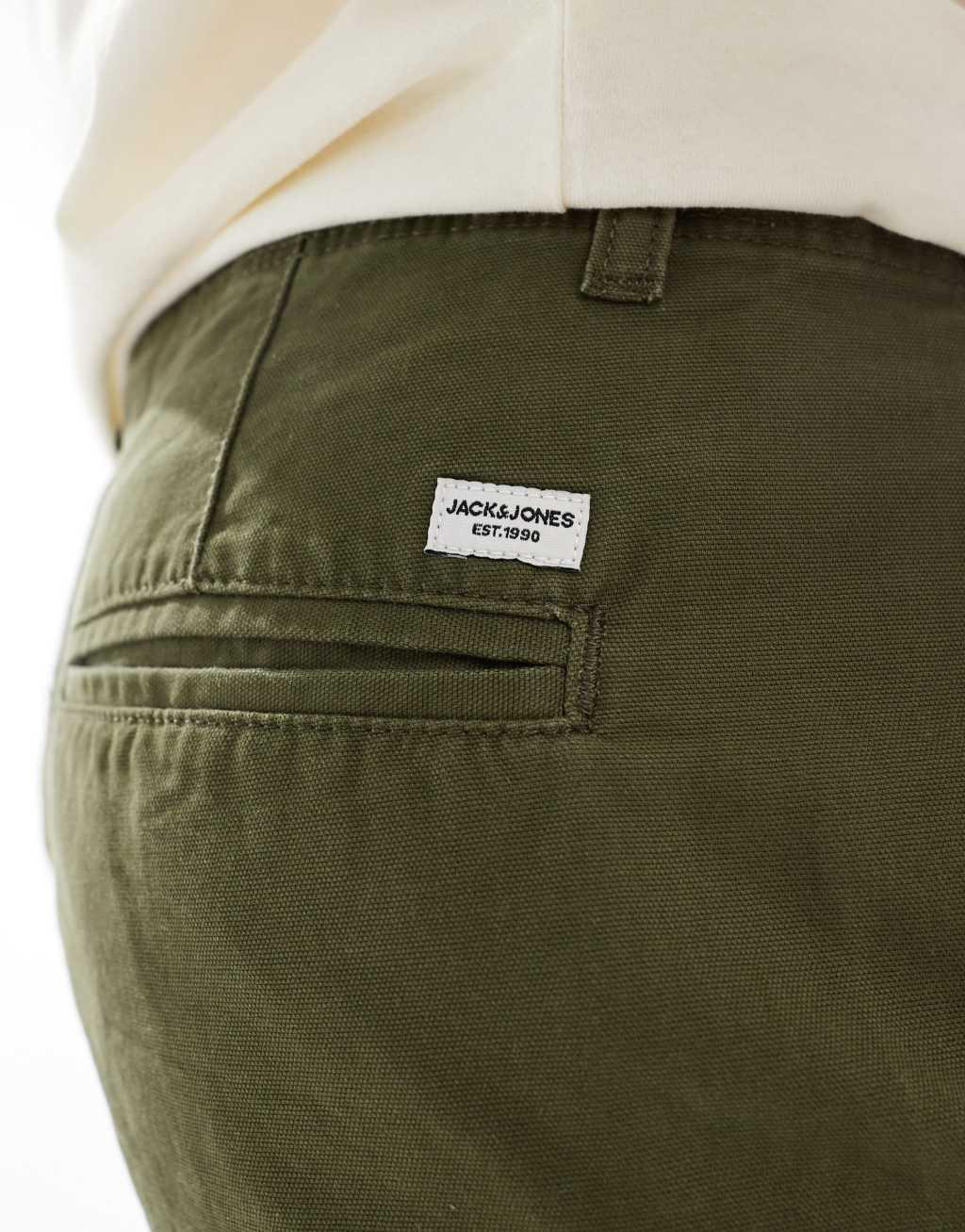 Jack & Jones loose fit cargo pants in olive Product Image