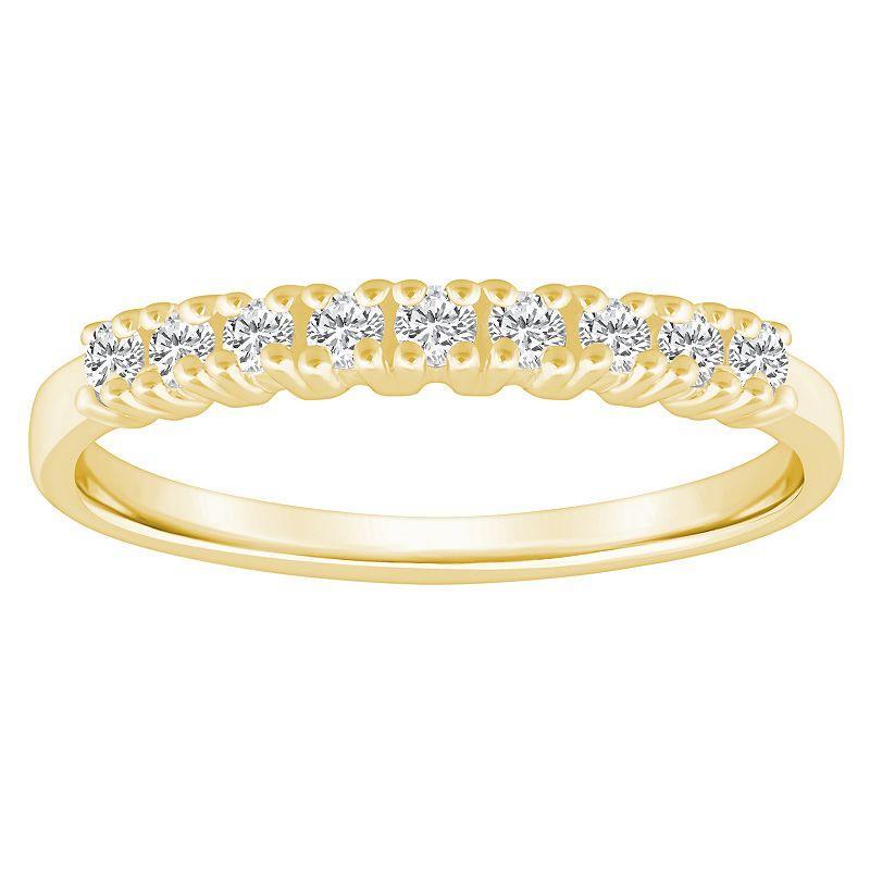 Alyson Layne 14k Gold 1/4 Carat T.W. Diamond 9-Stone Wedding Ring, Womens Yellow Product Image