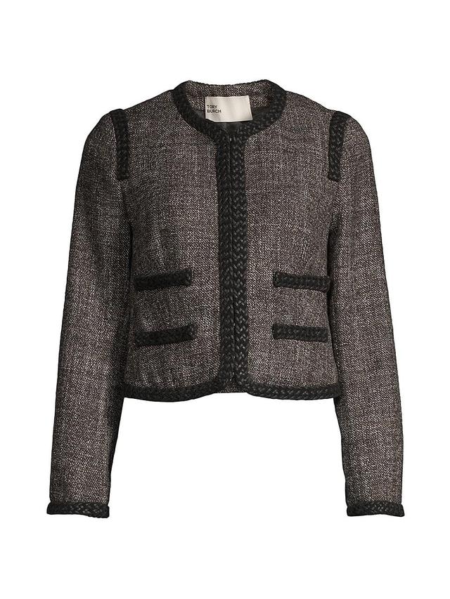 Womens Tailored Wool Tweed Jacket Product Image