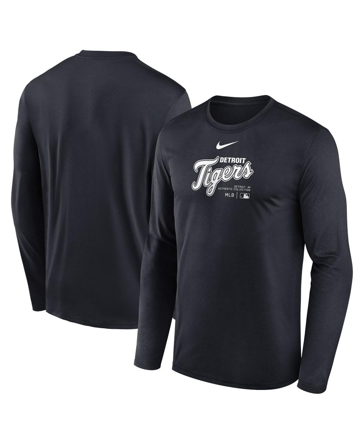 Nike Mens Navy Detroit Tigers Authentic Collection Practice Performance Long Sleeve T-Shirt Product Image