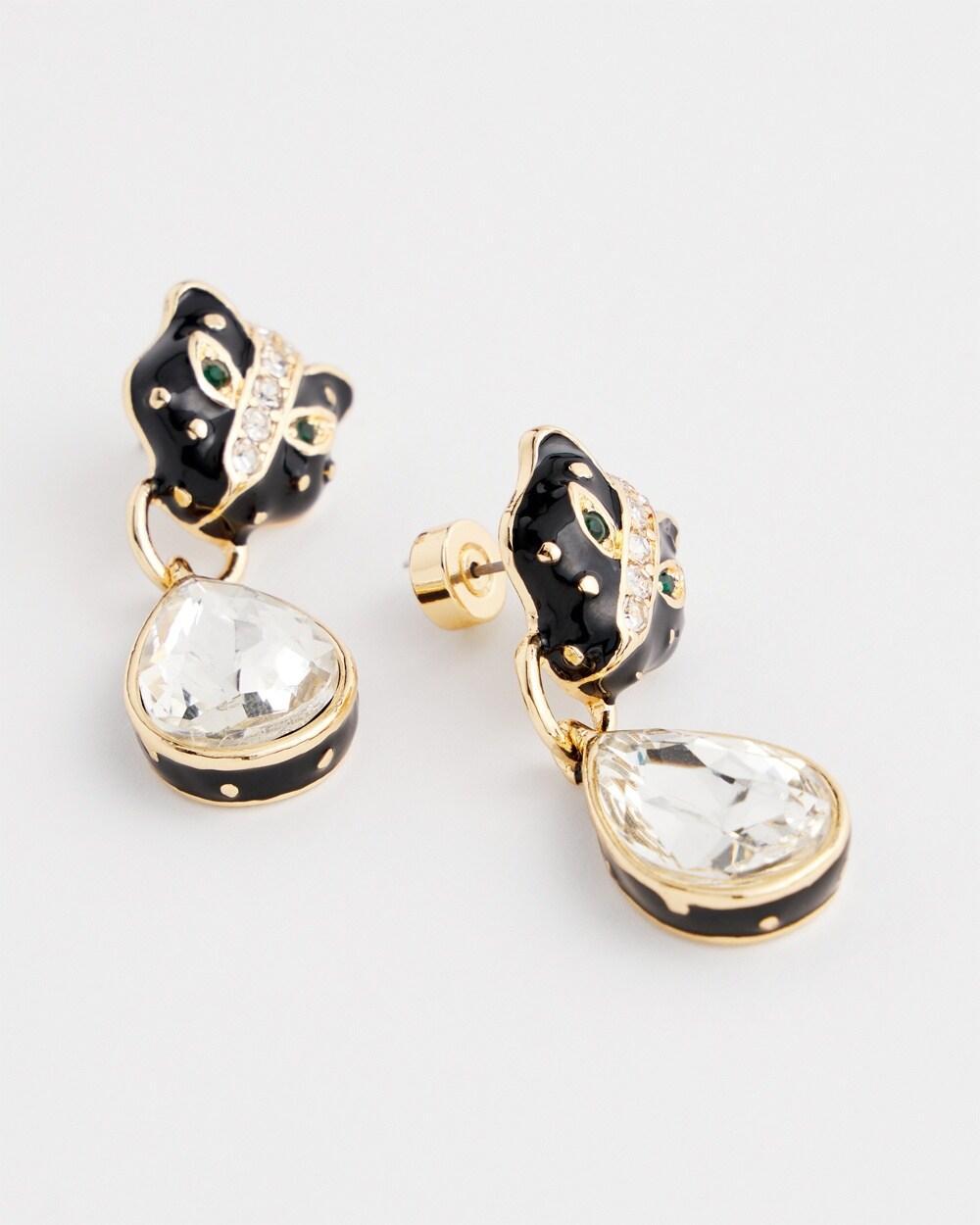 No Droop™ Jaguar Embellished Drop Earrings Product Image