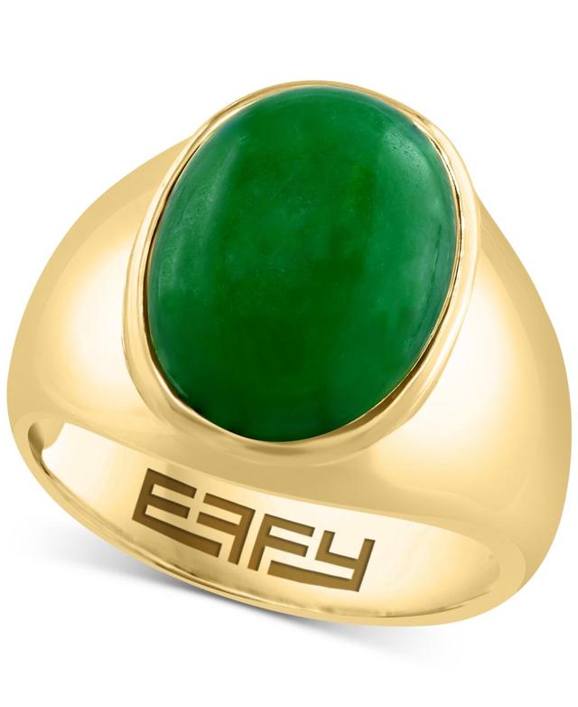 Effy Mens Dyed Jade Ring in 14k Gold-Plated Sterling Silver Product Image