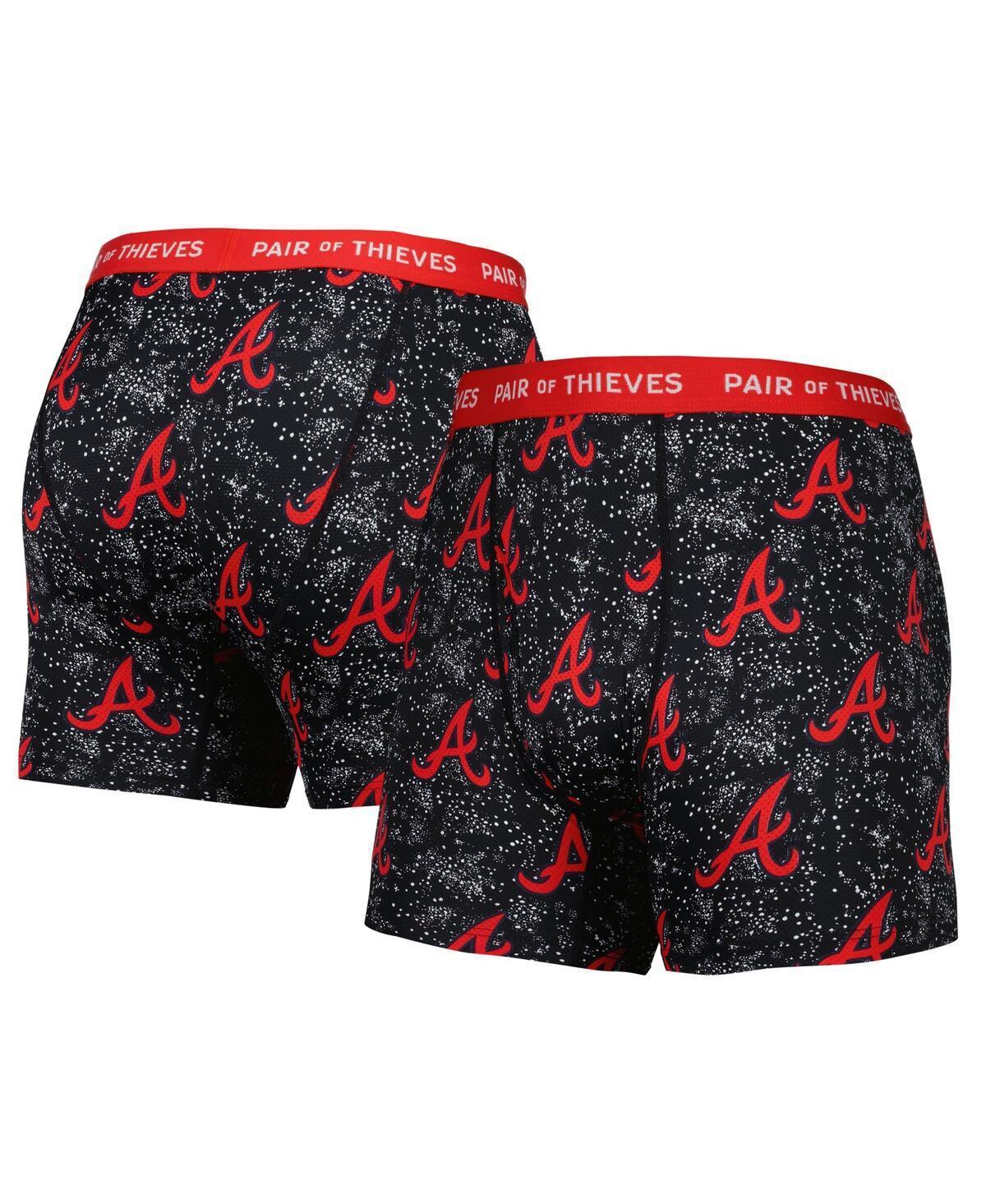 Mens Pair of Thieves Gray Atlanta Braves Super Fit 2-Pack Boxer Briefs Set - Gray Product Image