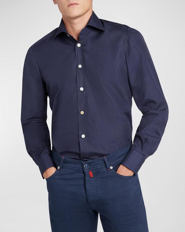 Mens Solid Cotton Sport Shirt Product Image