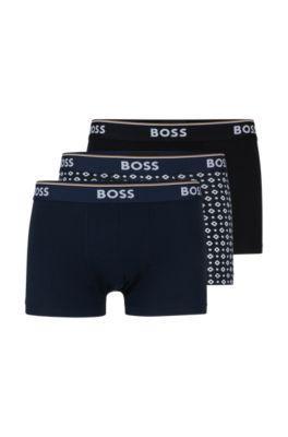 Three-pack Of Stretch-cotton Trunks With Logo Waistbands In Patterned Product Image