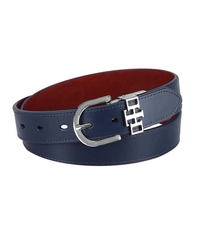 Tommy Hilfiger Womens 2-In-1 Reversible Th Monogram Strap Keeper Dress Casual Belt - Navy Product Image