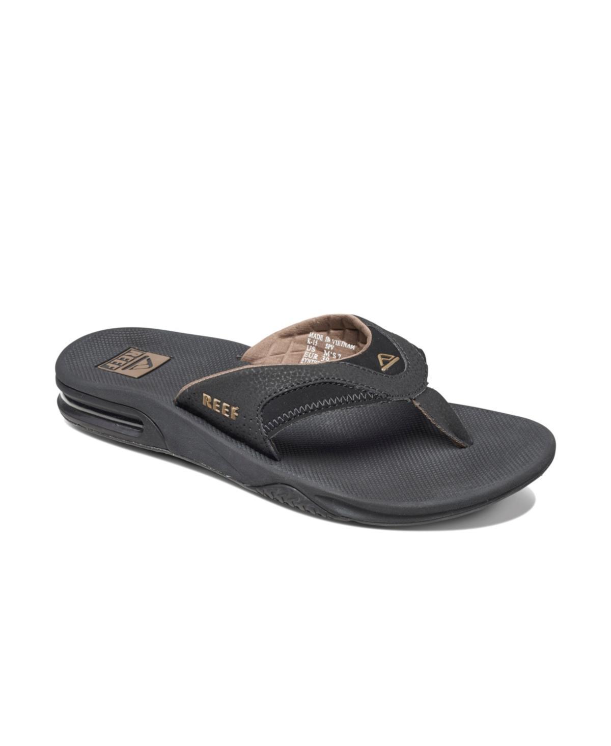 Reef Mens Fanning Thong Sandals with Bottle Opener - Black Product Image