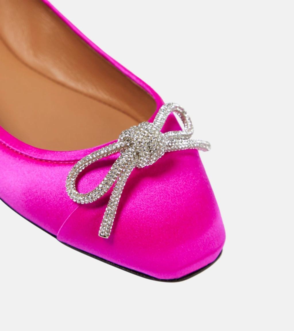 Crystal-embellished Round-toe Ballerina Shoes In Purple Product Image