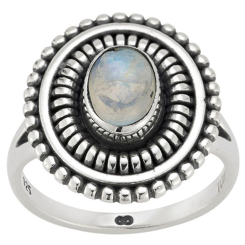 Sunkissed Sterling Sterling Silver Oxidized Moonstone Ring, Womens Silver Tone Product Image