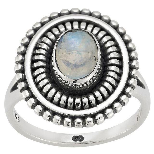 Sunkissed Sterling Sterling Silver Oxidized Moonstone Ring, Womens White Product Image