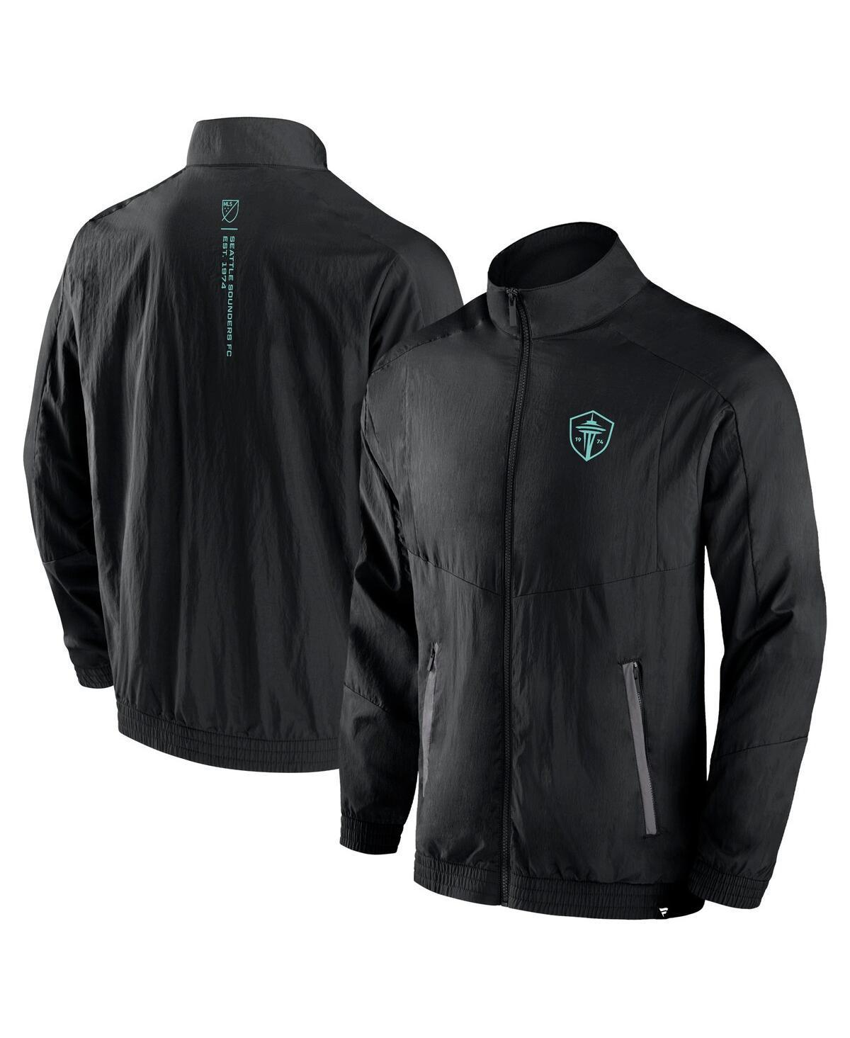 Mens Fanatics Black Seattle Sounders Fc Header Raglan Full-Zip Jacket Product Image