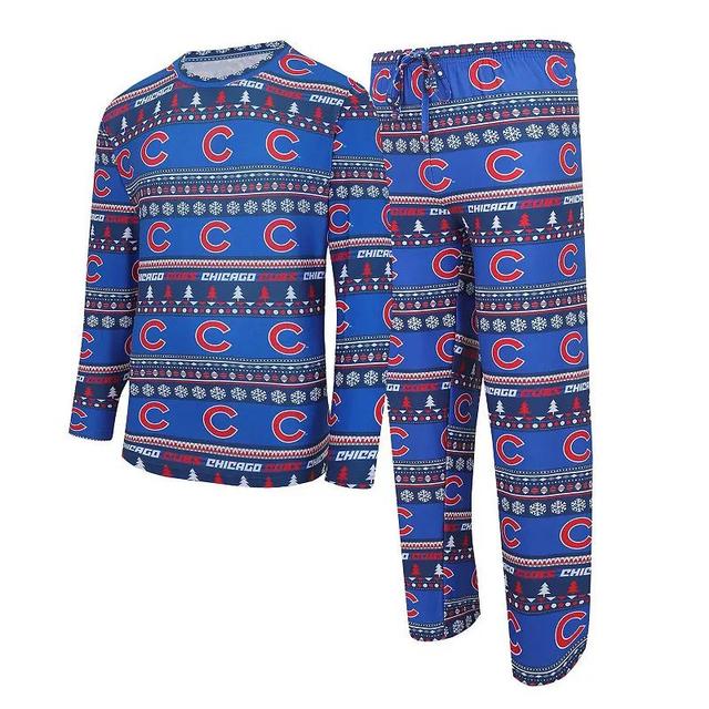 Mens Concepts Sport Royal Chicago Cubs Knit Ugly Sweater Long Sleeve Top & Pants Set Product Image