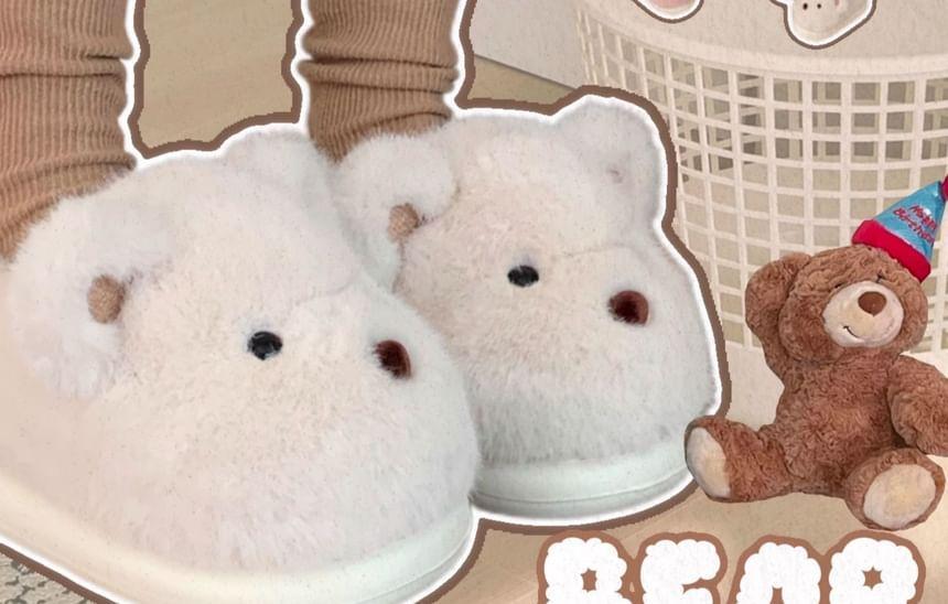 Bear Fluffy Home Slippers Product Image