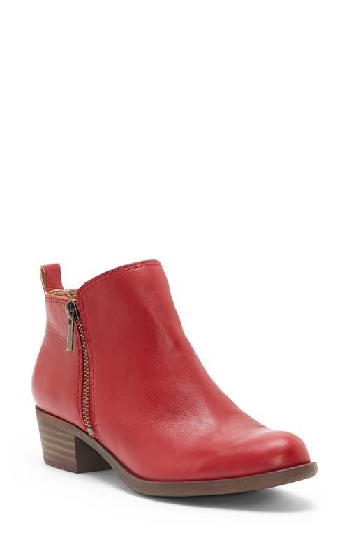 Lucky Brand Basel Smooth Leather Side Zip Block Heel Booties Product Image