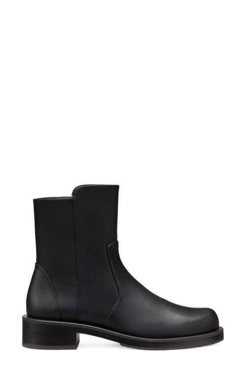 STUART WEITZMAN Bold Suede Moto Ankle Boots In Black Product Image