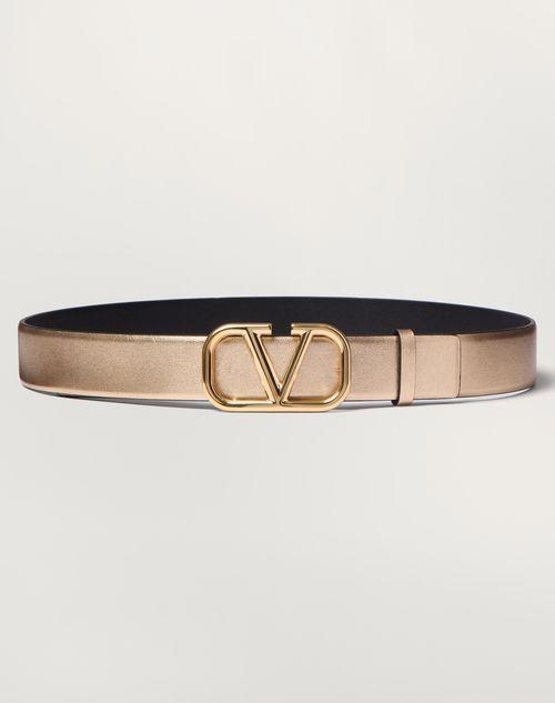 VLOGO SIGNATURE REVERSIBLE BELT IN METALLIC AND SHINY CALFSKIN 30 MM Product Image