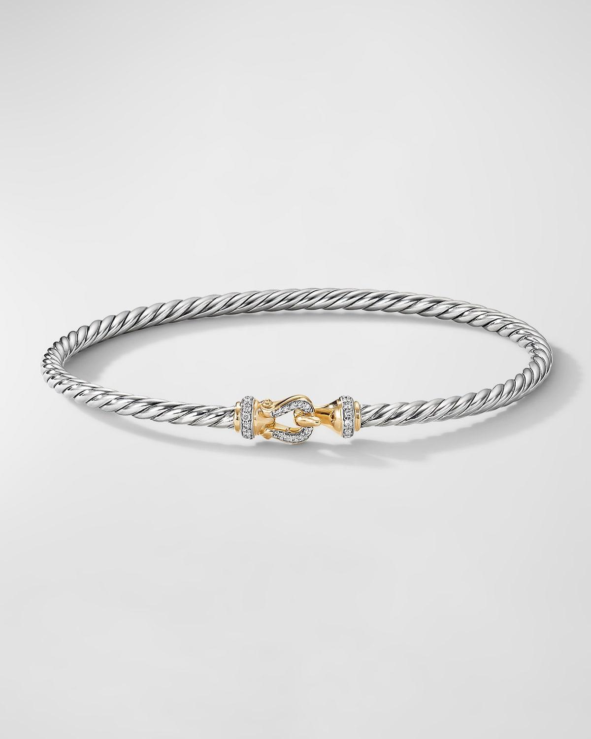 Womens Buckle Bracelet with 18K Yellow Gold and Pav Diamonds Product Image