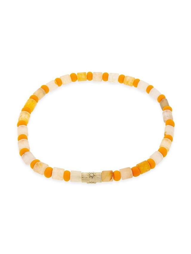 Mens Sun Symbol Beaded Stretch Bracelet Product Image