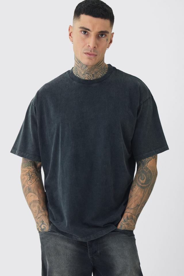 Tall Oversized Washed T-shirt | boohooMAN USA Product Image