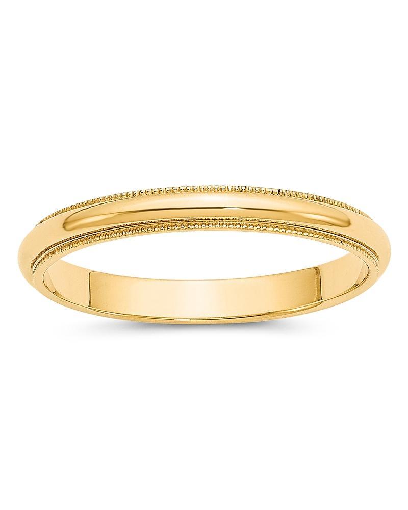 Bloomingdales Mens 3mm Milgrain Half Round Wedding Band 14K Yellow Gold - 100% Exclusive Product Image