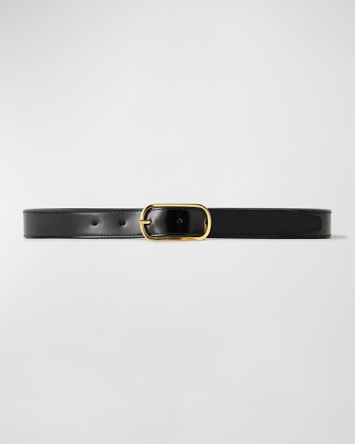 Oval Buckle Leather Belt Product Image