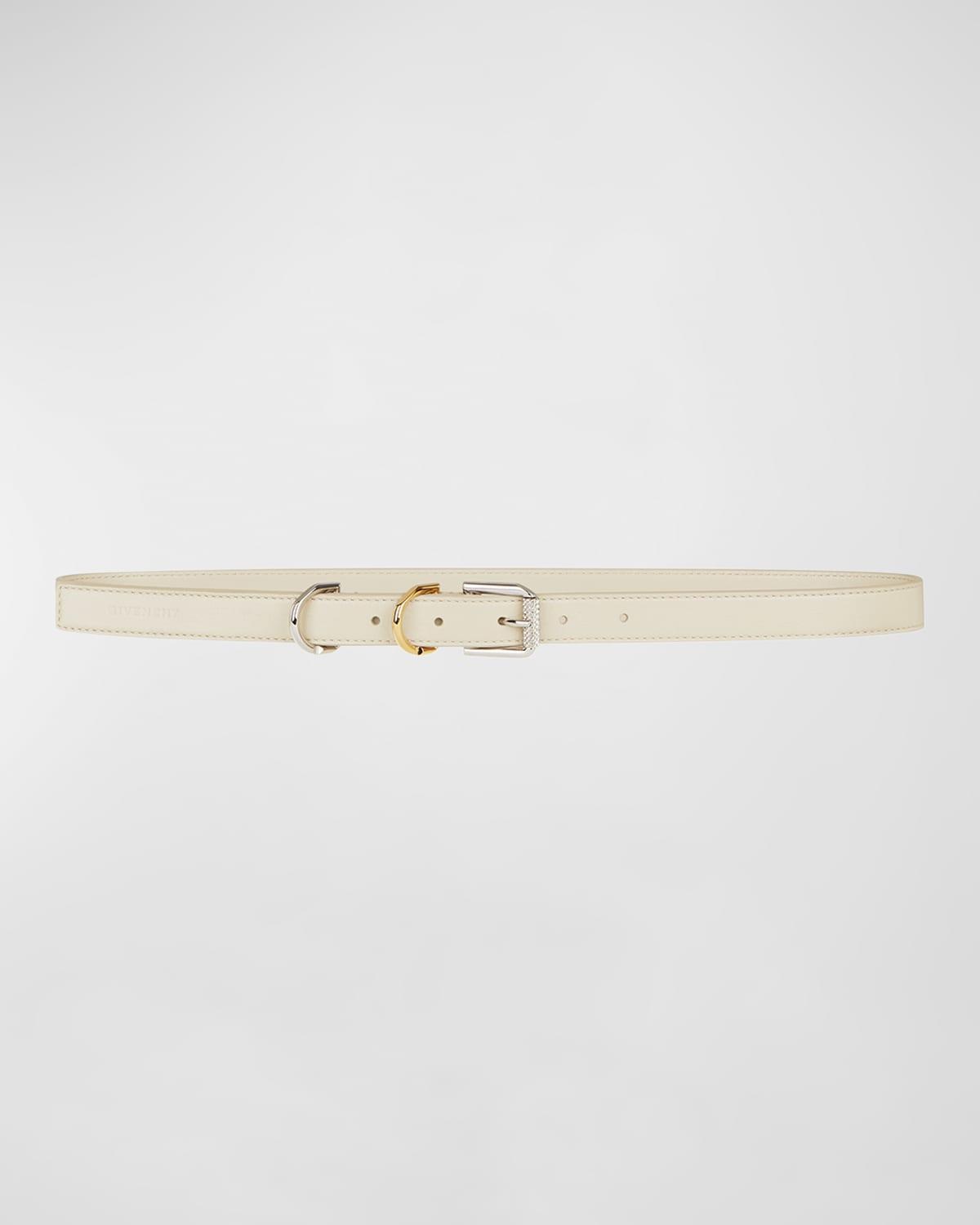 Voyou Mixed-Metal Leather Skinny Belt  product image