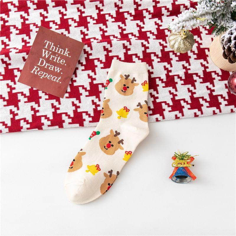 Christmas Cartoon Print Socks Product Image