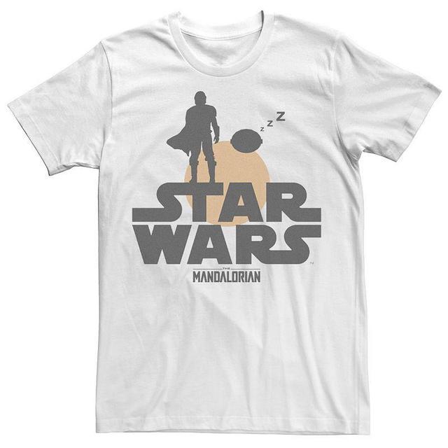 Mens Star Wars The Mandalorian The Child Sunset Silhouette Logo Tee Product Image