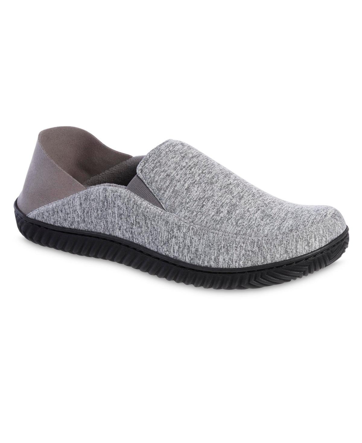 isotoner Memory Foam Sport Knit Miles Mens Closed Back Slippers Grey Product Image