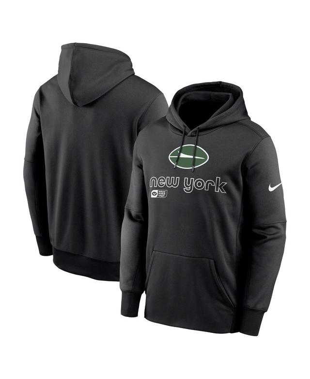 Nike Mens Black New York Jets Performance Pullover Hoodie Product Image