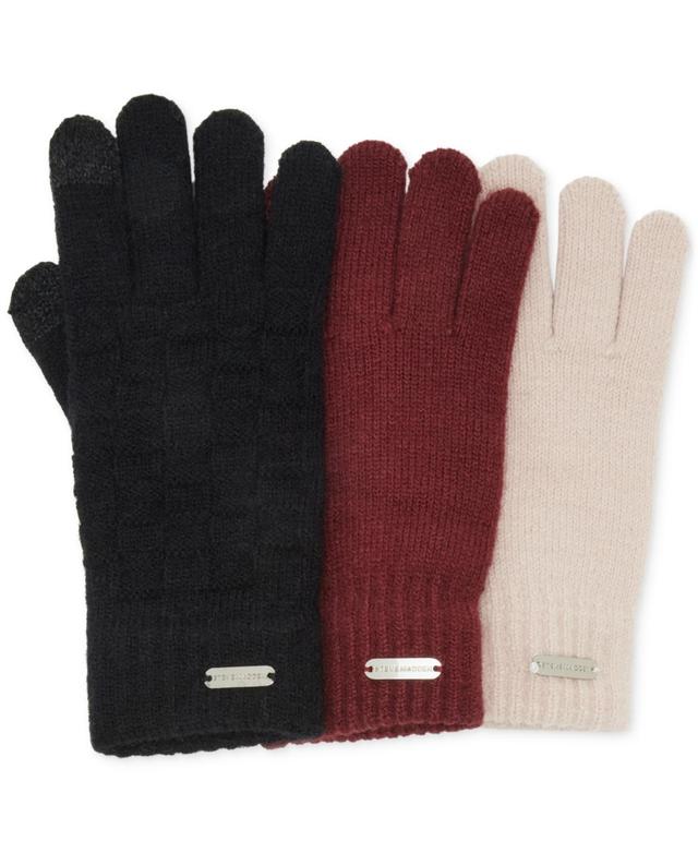 Steve Madden Womens 3-Pc. Basketweave Knit Gloves Boxed Gift Set Product Image