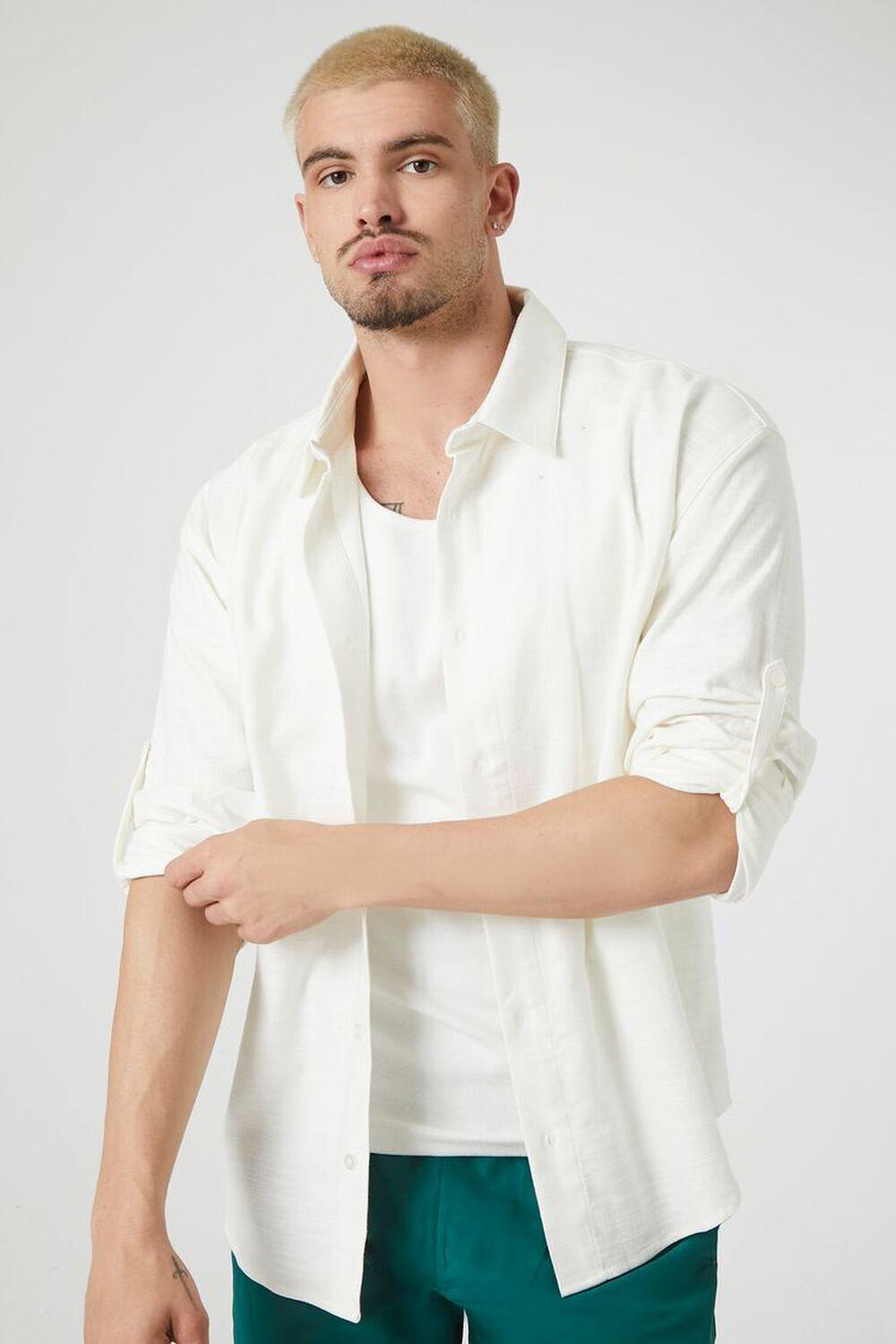 Textured Curved-Hem Shirt | Forever 21 Product Image