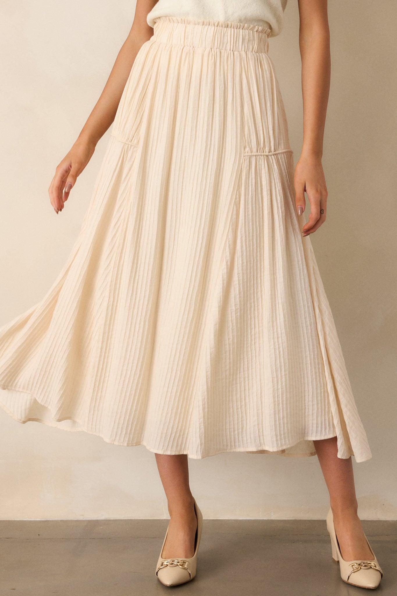 Infinite Allure Beige Maxi Skirt Product Image