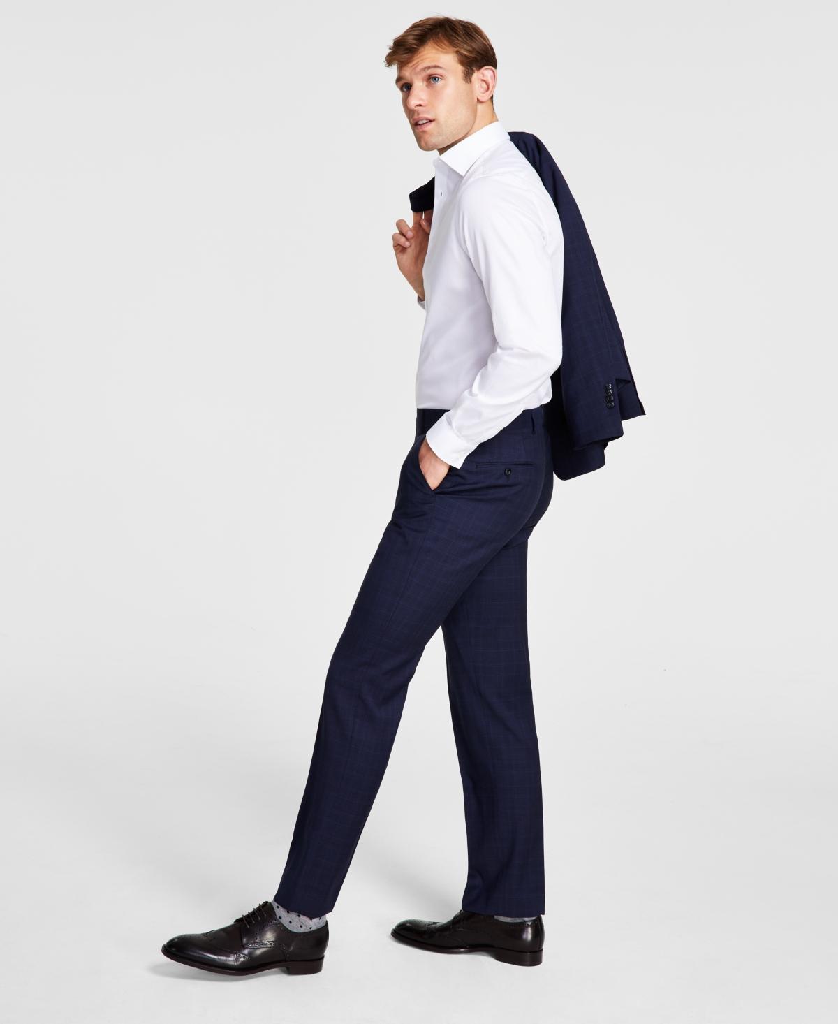 Michael Kors Mens Classic-Fit Stretch Wool-Blend Suit Pants Product Image