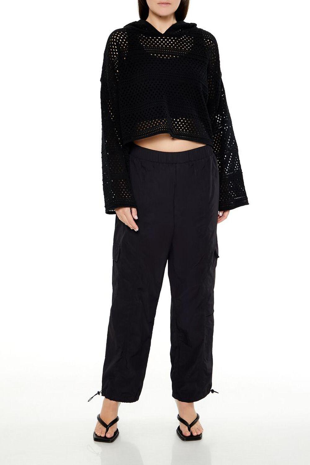 Netted Cropped Hoodie | Forever 21 Product Image