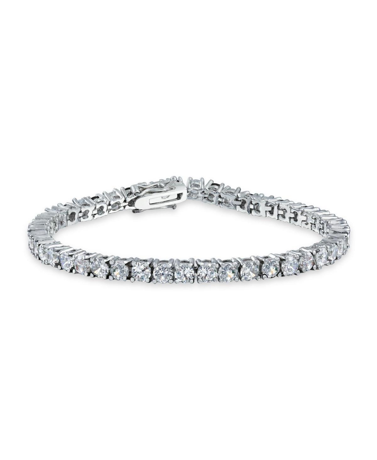 Bling Jewelry 12 Ctw 4 Prong Basket Set Solitaire Round Cubic Zirconia Cz Tennis Bracelet For Women Prom 7.5 Inch Product Image