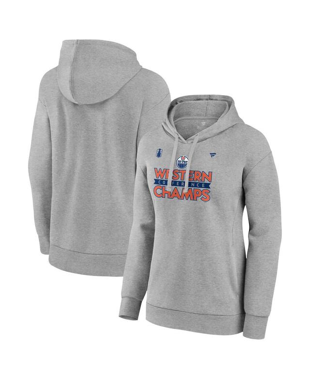 Fanatics Womens Steel Edmonton Oilers 2024 Western Conference Champions Locker Room Pullover Hoodie Product Image