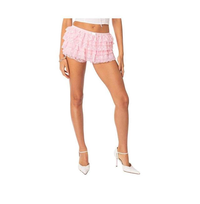 EDIKTED Unicorn Lace Ruffle Shorts Product Image