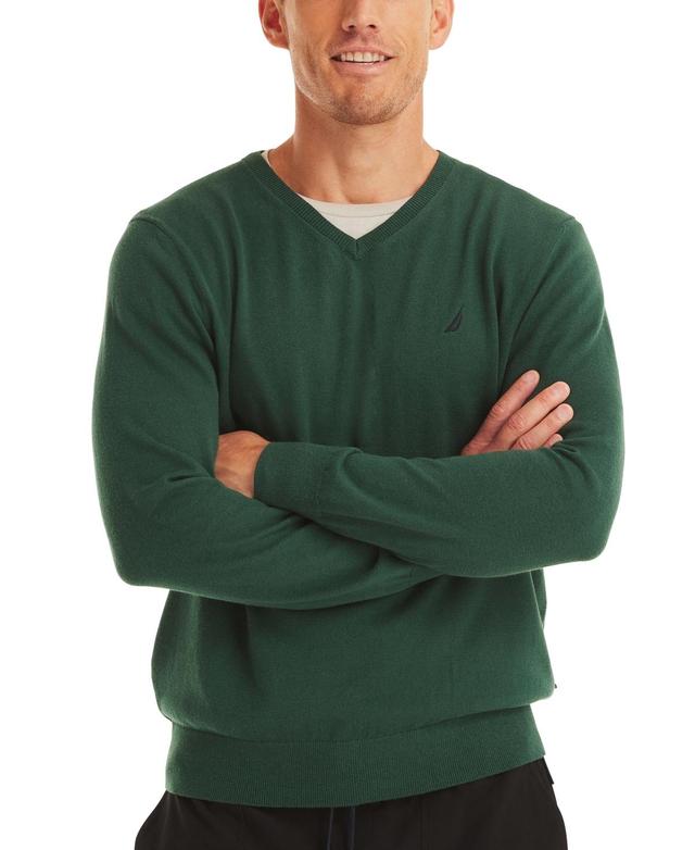 Nautica Mens Navtech Classic-Fit Solid V-Neck Sweater Product Image