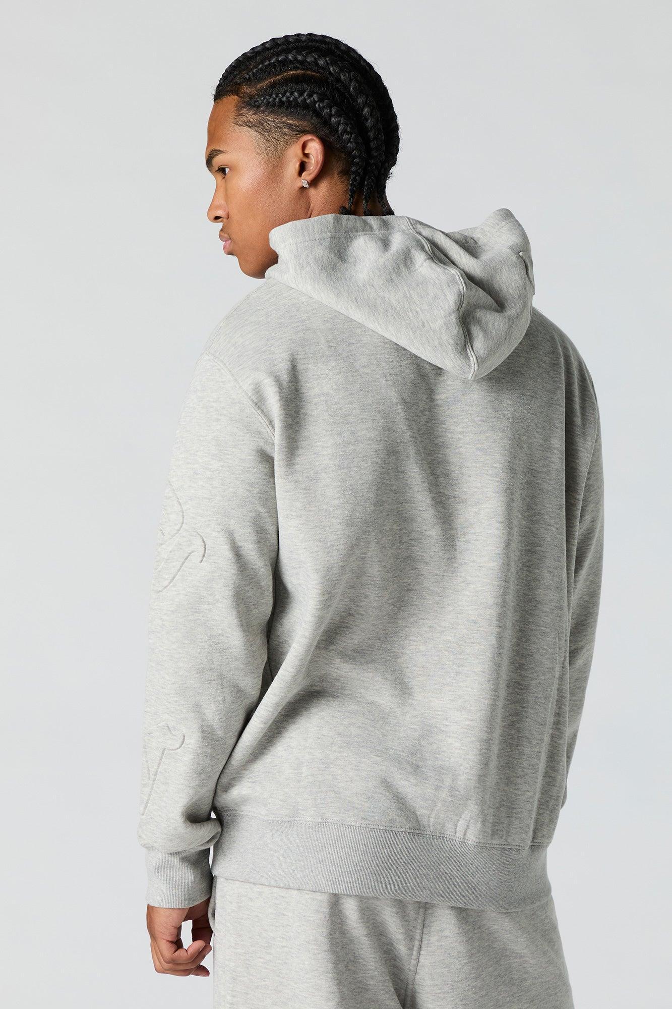 Embossed Fleece Hoodie Male Product Image