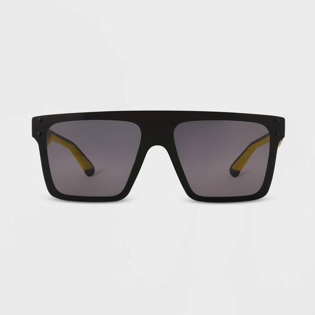 Mens Rubberized Plastic Shield Sunglasses - All in Motion Black Product Image